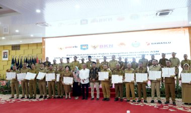 Wabup Labuhanbatu Ikuti Rapat Koordinasi Pengendalian Inflasi Dan Penandatanganan Pakta Integritas Bersama Mendagri