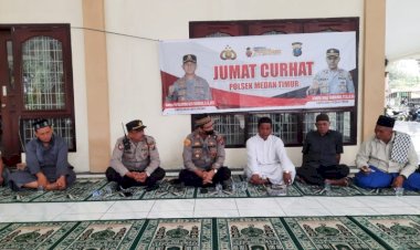 Polsek Medan Timur Gelar Jumat Curhat Di Masjid Baiturahman
