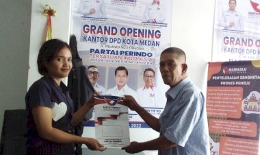 Ketua DPP LSM. GEBER Sumut Mengembalikan Berkas Bacaleg Ke Kantor DPD Partai Perindo Medan