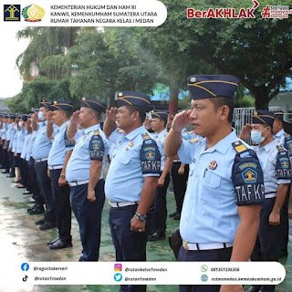 Petugas Kelas 1 Medan Pimpin Apel Pagi Untuk Melakukan Cek Riek.