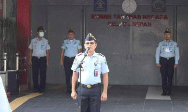 Kepala Rutan Kelas 1 Medan Pimpin Apel Pagi