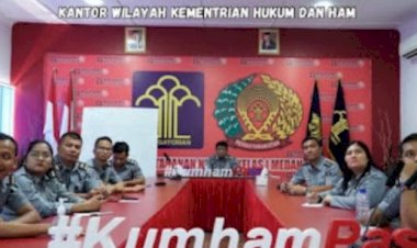 Rutan Kelas I Kumham Sumut Mengikuti Pengawasan Kearsipan Di Lingkungan Unit Utama Melalui Zoom Meeting