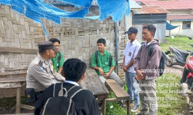 Antisipasi Tawuran Antar Pelajar, Polsek Bangun Purba Polresta Deli Serdang Lakukan Pemeriksaan Dan Himbauan Kamtibnas Kepada Pelajar