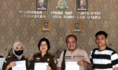 Imakor Sumut Menggelar Aksi Unjuk Rasa, Melakukan Pelaporan Atas Rubuhnya Pembangunan Dome PLTU Pangkalan Susu Ke Kejati Dan Polda Sumut