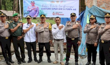 Peduli Lingkungan, Kapolres Langkat Lounching Peresmian Sumur Bor Di Desa Sei Meran, Kecamatan Pangkalan Susu