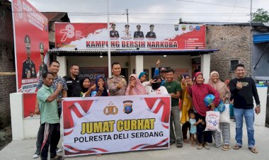 Jum'at Curhat Polresta Deli Serdang di Posko Kampung Bersih Narkoba