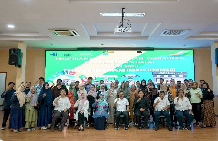 PTPN III (Persero) Beri Pelatihan Kewirausahaan, Digitalisasi dan Sertifikasi Halal kepada 36 UMK