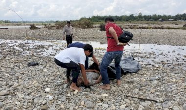 Sesosok Mayat Pria Ditemukan Di Aliran Sungai Batang Serangan