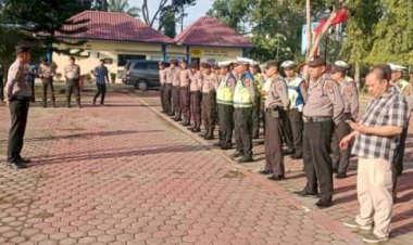 Personil Polres Langkat laksanakan Apel Pengamanan Kampanye 