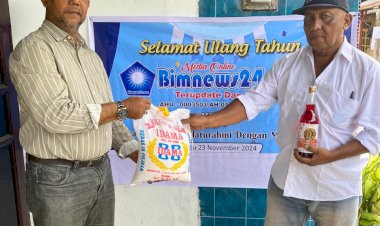 Rayakan HUT ke-4, Bimnews24.com Berbagi Bingkisan untuk Warga Kurang Mampu