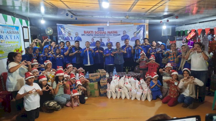 Bakti Sosial Natal Partai Demokrat Kota Medan Kunjungi Panti Asuhan Gratia Children Simalingkar