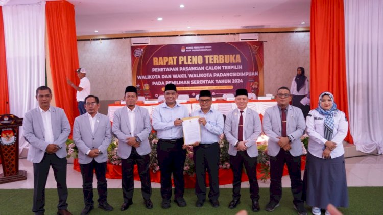 KPU Padangsidimpuan Tetapkan Pasangan Letnan - Levi Sebagai Calon Walikota dan Wakil Walikota Terpilih