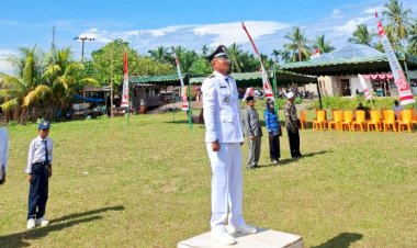 Kades Sundutan Tigo Irup Upacara HUT RI Ke-80, Sang Merah Putih Sukses Berkibar