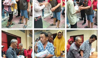 2000 karung beras digelontorkan, warga medan tembung membludak diserbu bantuan